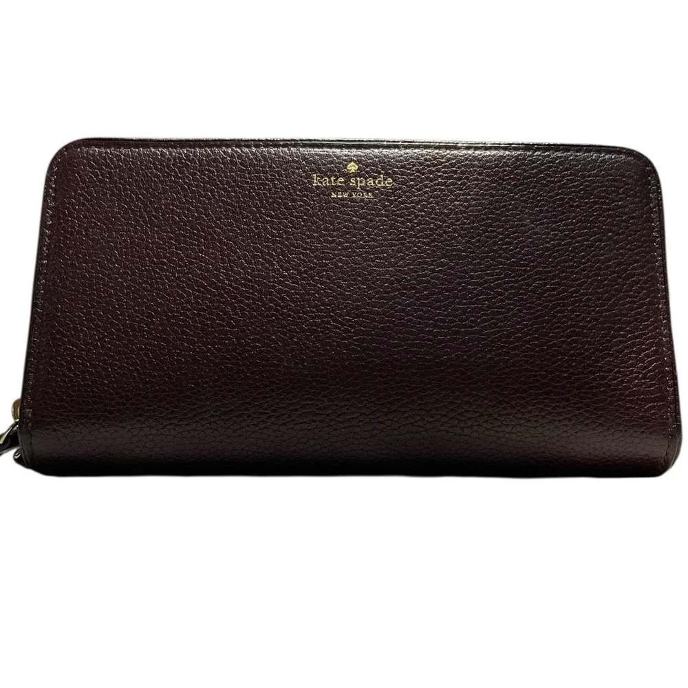Kate Spade Cherrywood Pebbled Leather Long Continental Wallet
